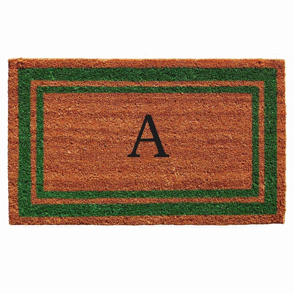 Calloway Mills Monogram Door Mat, Natural, Green, 18 in W x 30 in L 153011830A - main